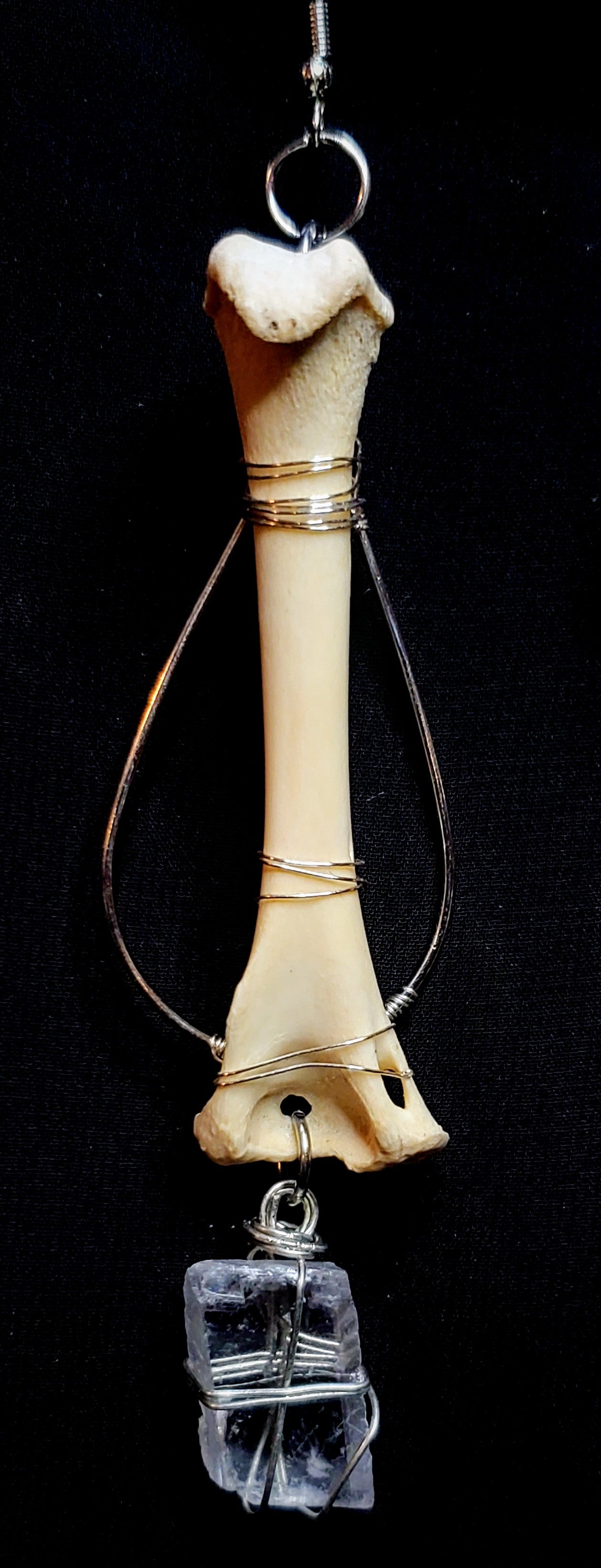 Feline Oracle: Bobcat Bone & Icelandic Spar Earrings
