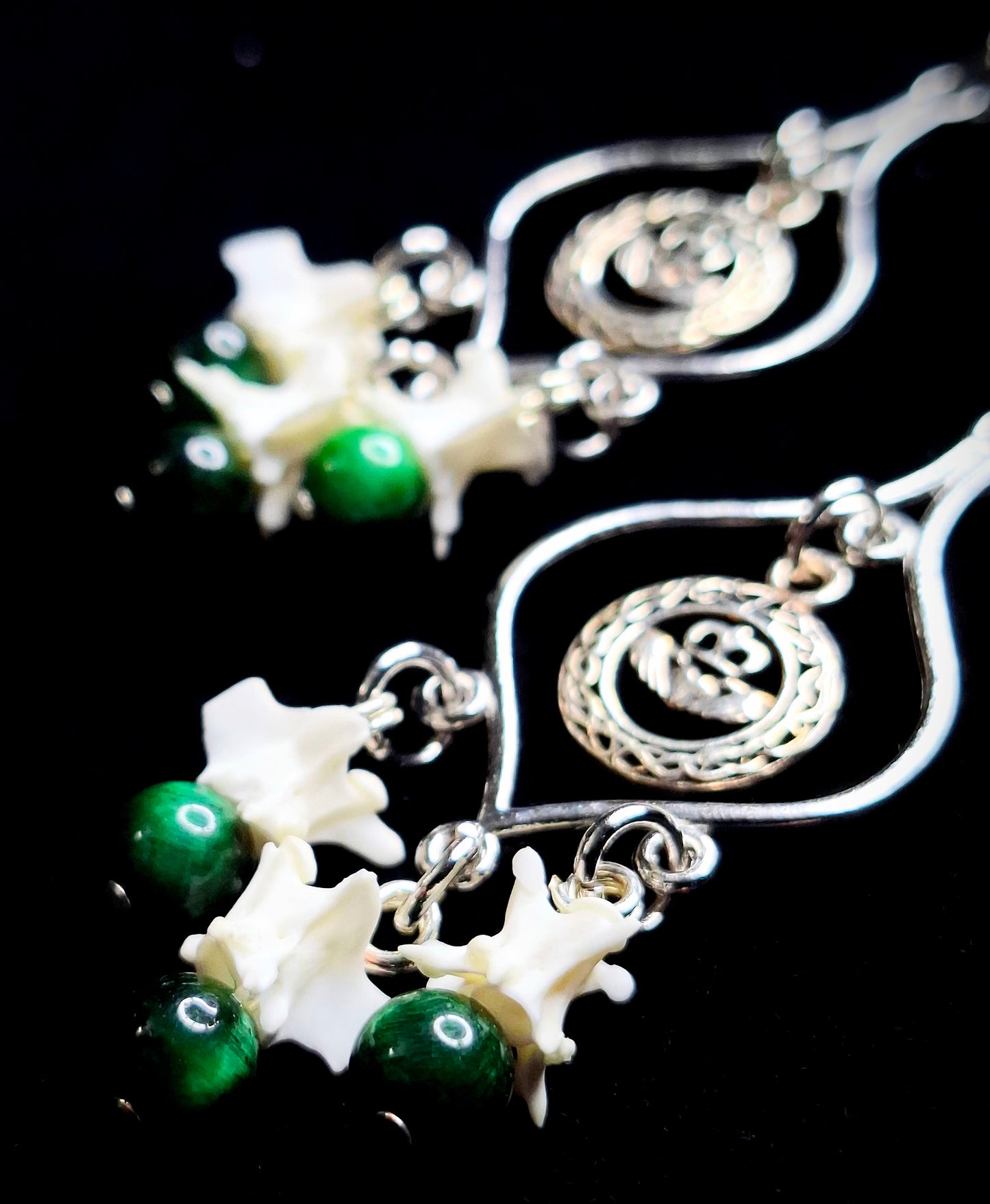 Rattlesnake Claddagh Earrings With Sterling Silver Charm