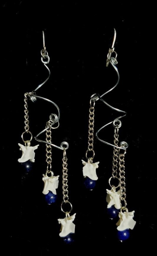 Lunar Rattlesnake Spiral Earrings