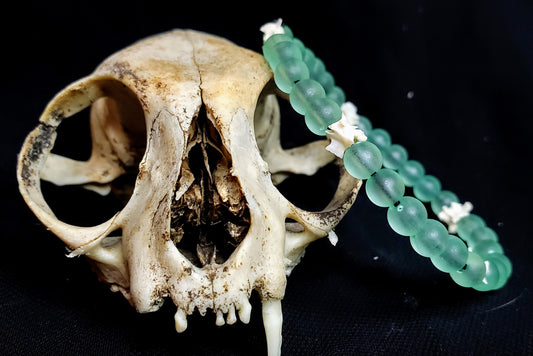 Dryad's Bones: Glass Beads & Bone Bracelet