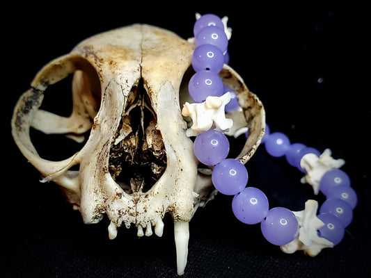 Violet Veil: Dyed Jade & Bone Bracelet