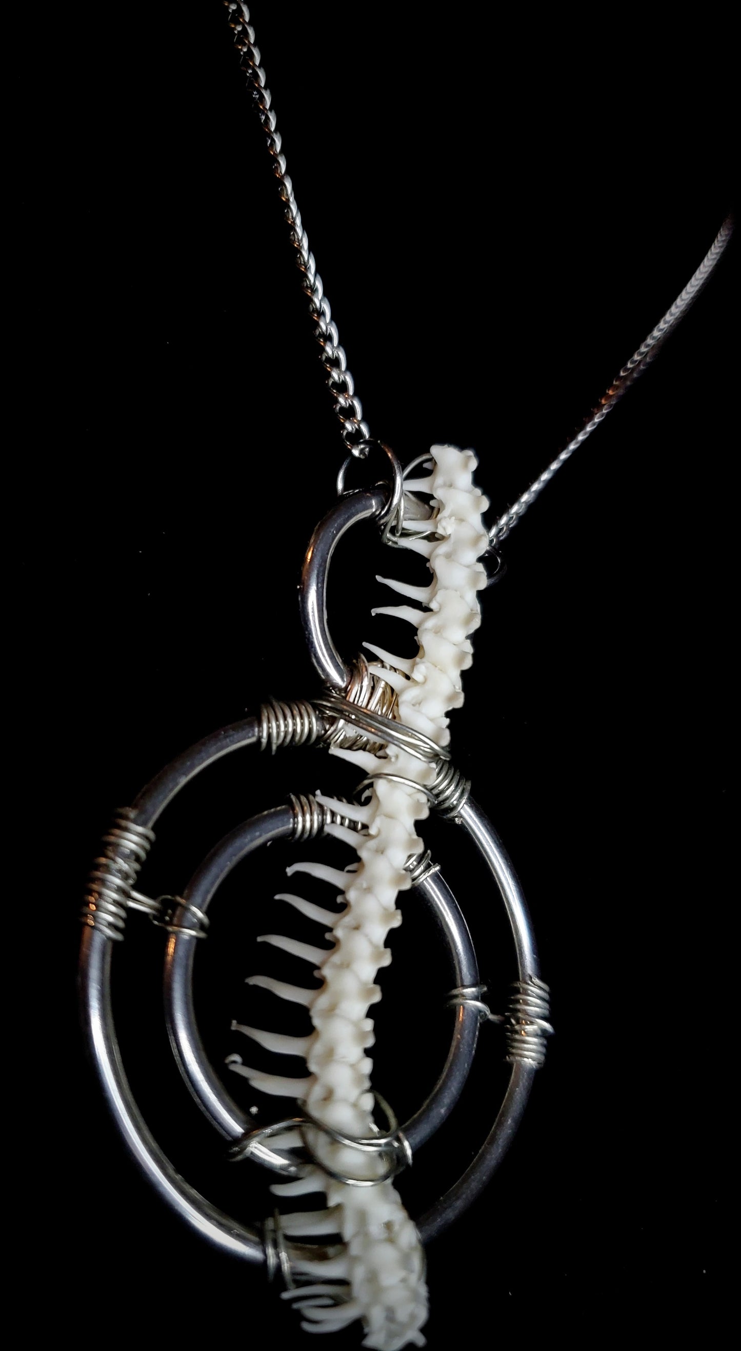 Iron Myriapod Boa Vertebrae Pendant