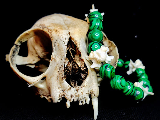 Witch's Grove: Malechite & Bone Bracelet