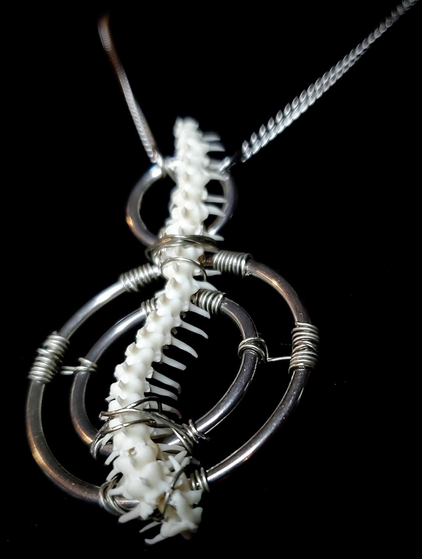 Iron Myriapod Boa Vertebrae Pendant