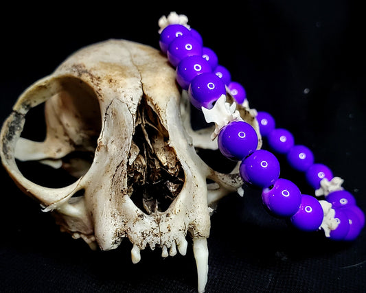 Mystic Vein: Glass Bead & Bone Bracelet