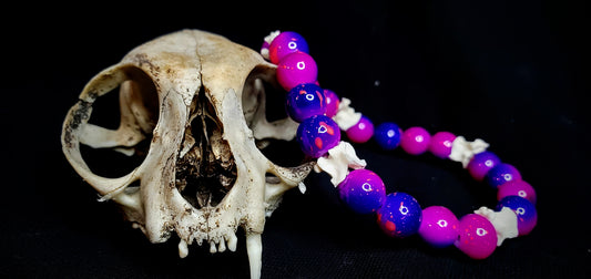 Nebula Dust: Glass Bead & Bone Bracelet