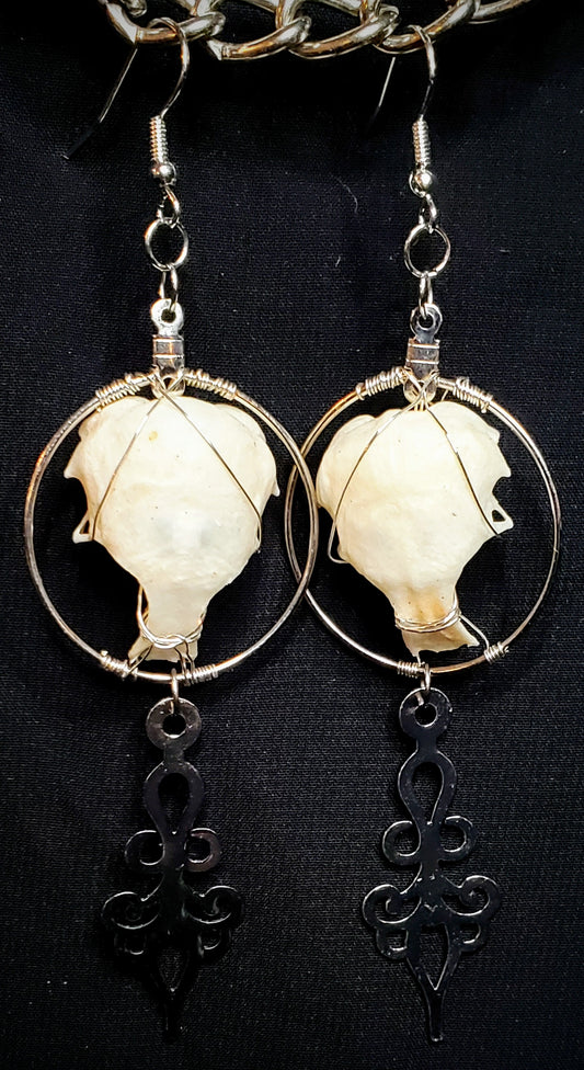 Fading Moments: Rat Skull Earrings