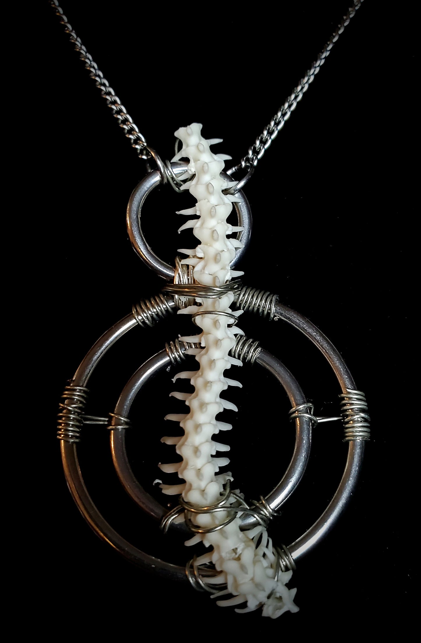 Iron Myriapod Boa Vertebrae Pendant