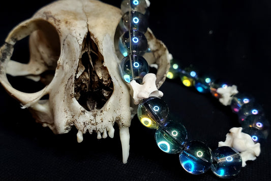 Moonbeam: Glass Bead & Bone Bracelet