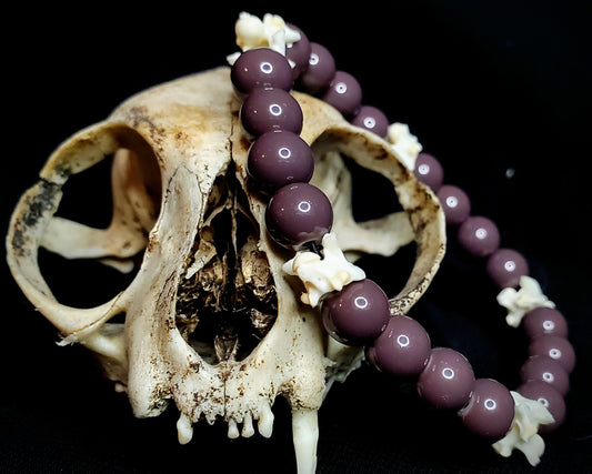 Moon Dust: Glass Bead & Bone Bracelet