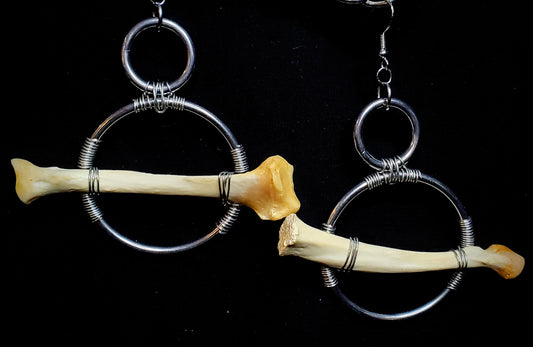 Apex Fragments: Bobcat Bone Earrings