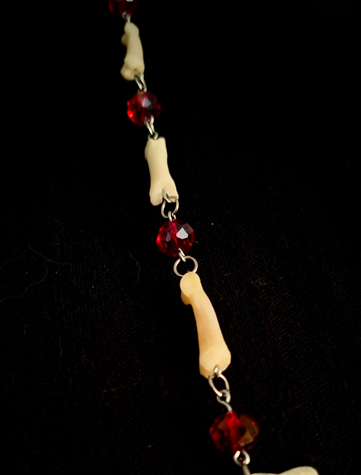 Coyote & Raccoon Bone Rosary Style Necklace