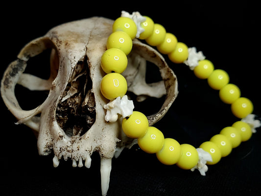Sunbeam: Glass Bead & Bone Bracelet